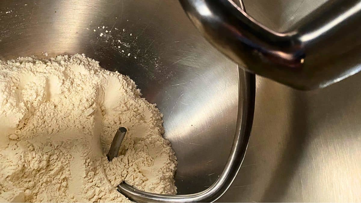 Flour with a kneading hook.